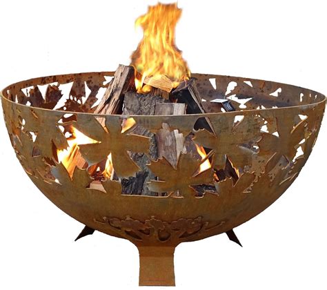 Amazon Esschert Leaf Laser Cut Open Fire Pit Bowl Extra Large