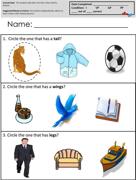 Worksheets For Autistic Kindergarteners