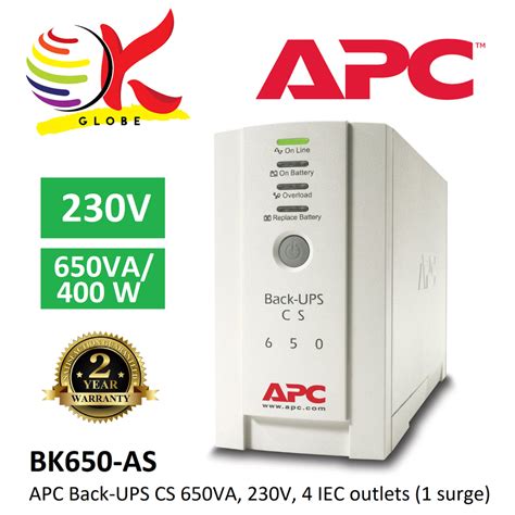 Apc Ups Bk650 As 650va 400w 230v Back Ups Avr With Battery Backup Uninterruptible Power