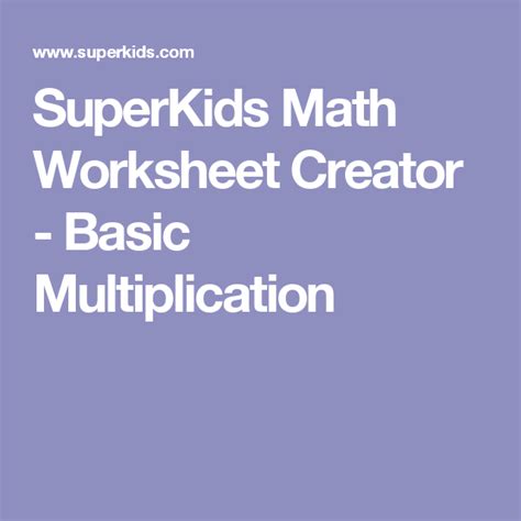 Superkids Math Worksheets