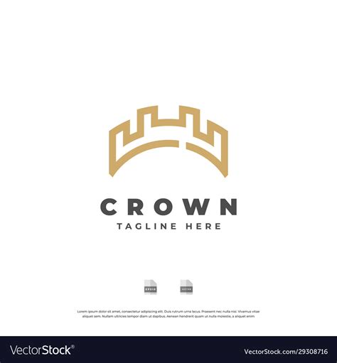 Golden crown logo design eps10 Royalty Free Vector Image