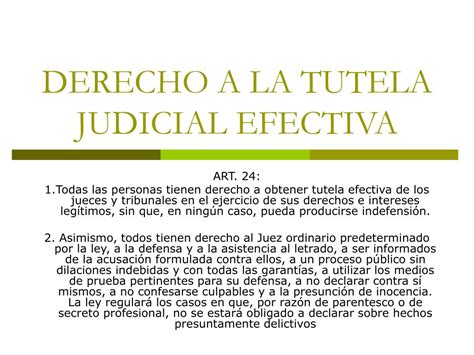 PPT DERECHO A LA TUTELA JUDICIAL EFECTIVA PowerPoint Presentation