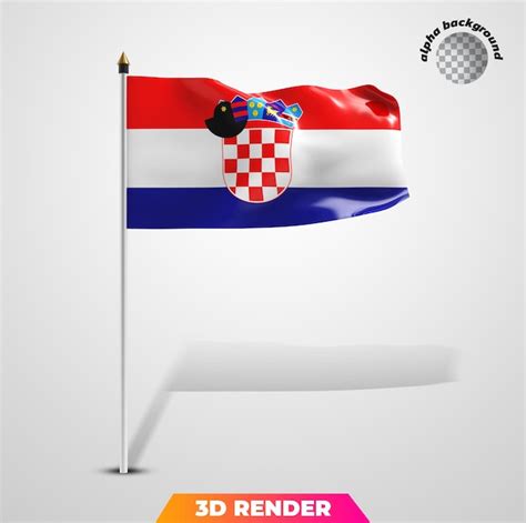 Premium Psd Flag Of Croatia D Rendering