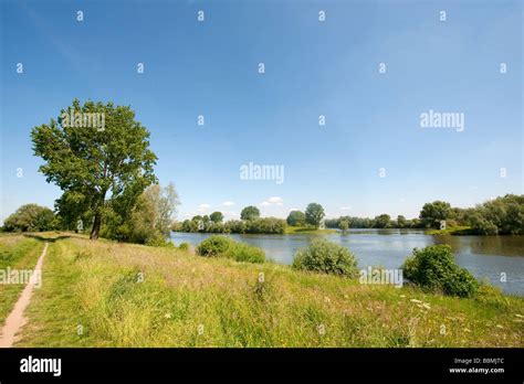 Landscape with the Meuse river Stock Photo - Alamy