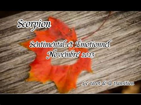 Scorpion Tirage Sentimental Et Emotionnel Novembre 2023 YouTube