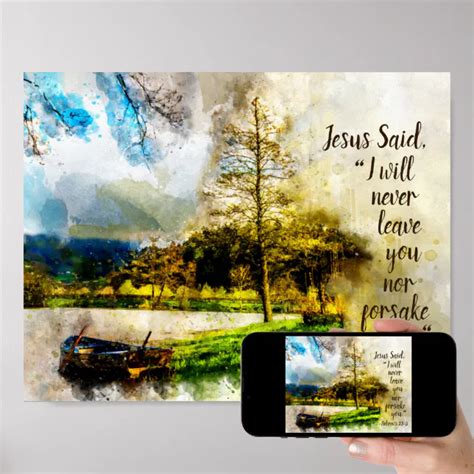 Hebrews I Will Never Leave You Or Forsake You Poster Zazzle