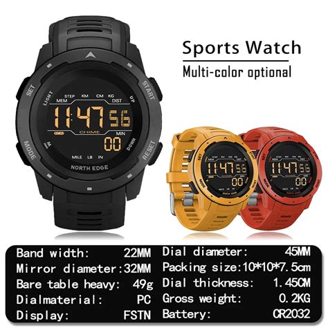 North Edge Mars Men S Digital Watch Men S Outdoor Sports Watch