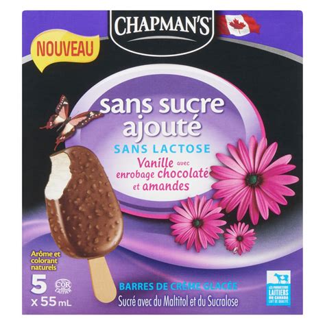 Chapman S Barres De Cr Me Glac E Sans Sucre Ajout Sans Lactose Vanille