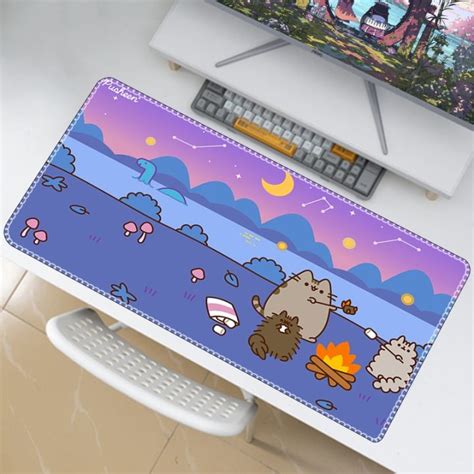 Mouse Pad Kawaii Desk Accessories Pusheen Cute Cat Gamer Cabinet Office