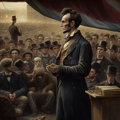 AI Generated Illustration of Abraham Lincoln Giving a Speech Stock ...