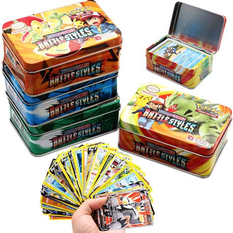 Pokemon Karty Metalowa Puszka Box Zestaw Kart