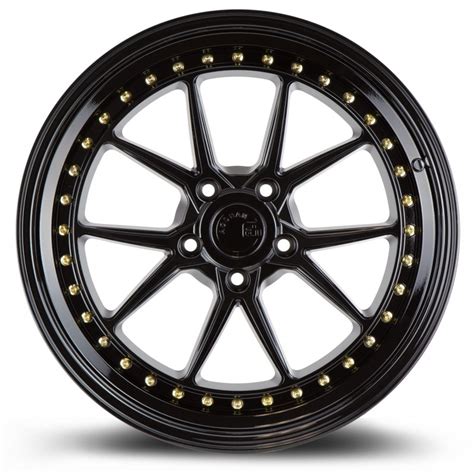 Aodhan DS08 Gloss Black W Gold Rivets 19x9 5 5x114 3 22 DS81995511422GB