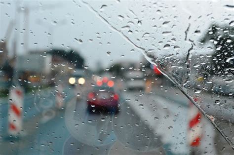 Premium Photo Inside Car When Rainning Road View Wtih Restriction