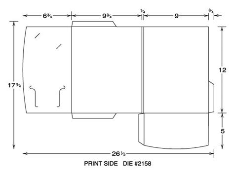custom printed pocket folder template volpe packaging