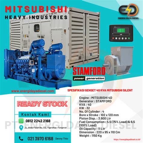 Jual Genset Silent 40 Kva Mitsubishi Jakarta Selatan Pt Energi