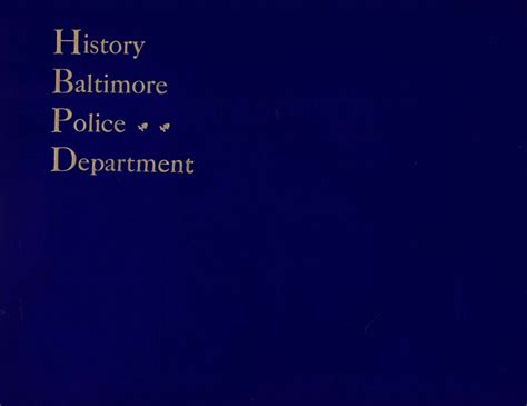 Baltimore Police Department History