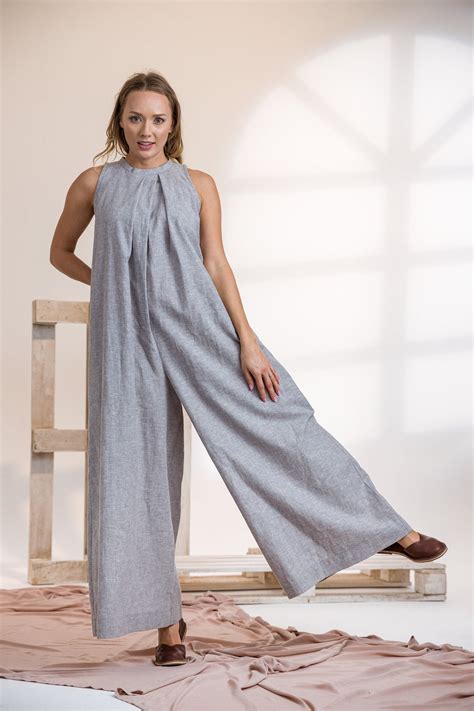 Wide Leg Linen Jumpsuit Allseams