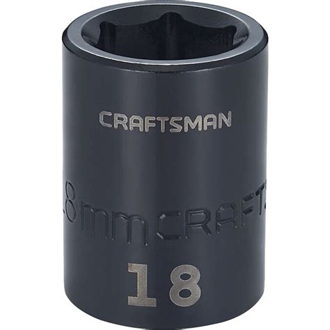 Craftsman Metric 1 2 In Drive 18mm 6 Point Impact Socket In The Impact Sockets And Impact Socket