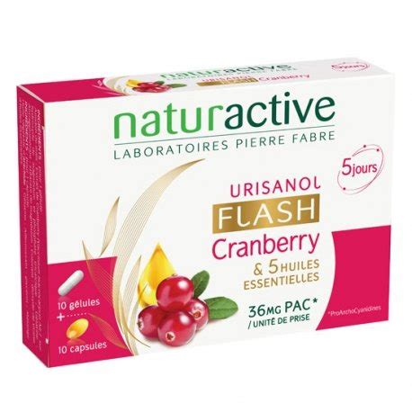 Naturactive Urisanol Flash Cranberry 5 Huiles Essentielles 10 gélules