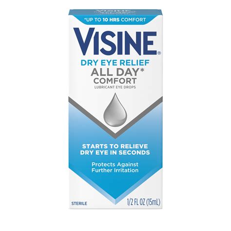 Visine All Day Comfort Dry Eye Relief Lubricant Eye Drops 5 Fl Oz