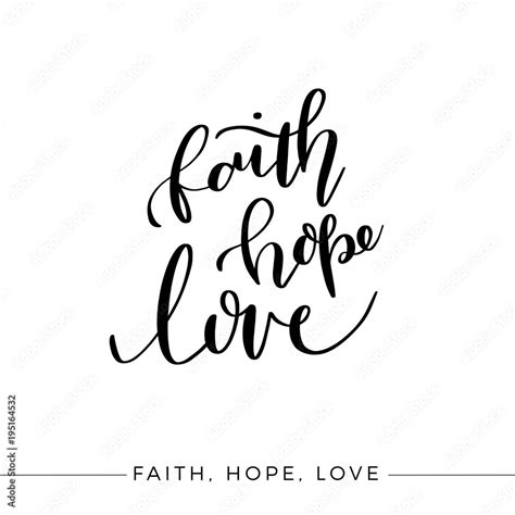 Faith Hope Love Vector Bible Calligraphy Faith Hand Lettering Modern