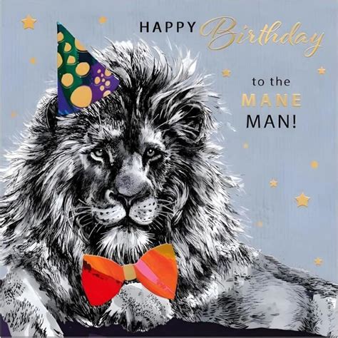 Carte D Anniversaire Humoristique Pour Homme To The Mane Man Lion