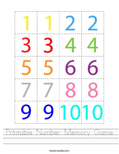 Free Printable Number Games - Printable Word Searches