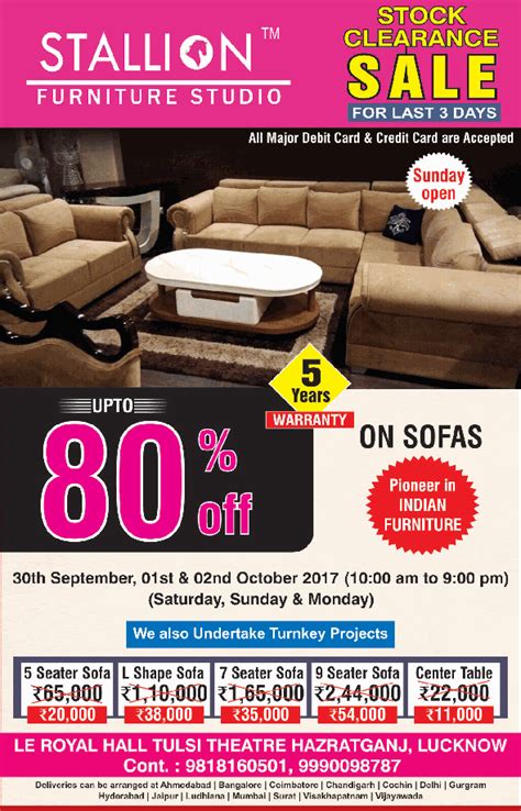 Stallion Furniture Studio Stock Clearance Sale For Last 3 Days Ad