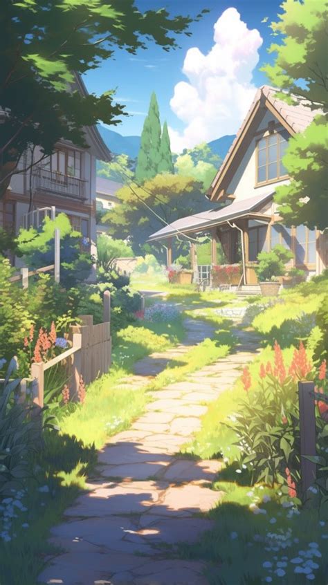 Anime Village House Nature Landscape Aesthetic 77 Wallpaper Images