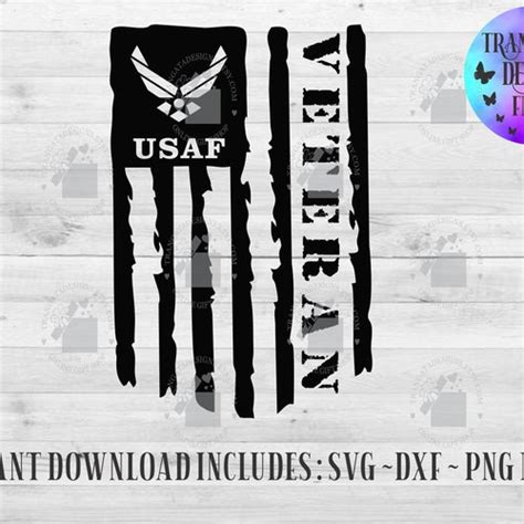 Us Air Force Veteran Flag Instant Download Us Air Force Etsy