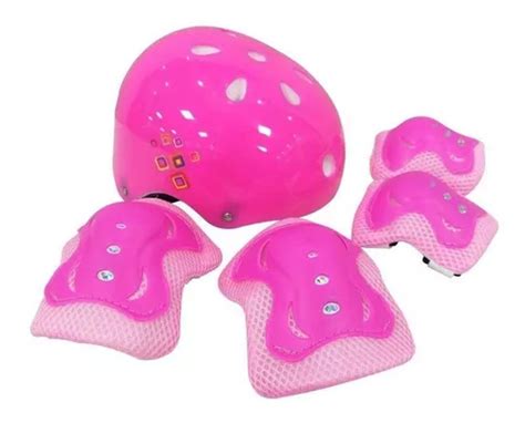 Kit Proteção Infantil Patins Skate Bicicleta Roller Rosa Parcelamento