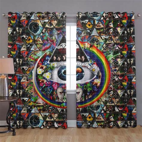 Pink Floyd Window Curtains Album Cover Ring Collage Blotter Art