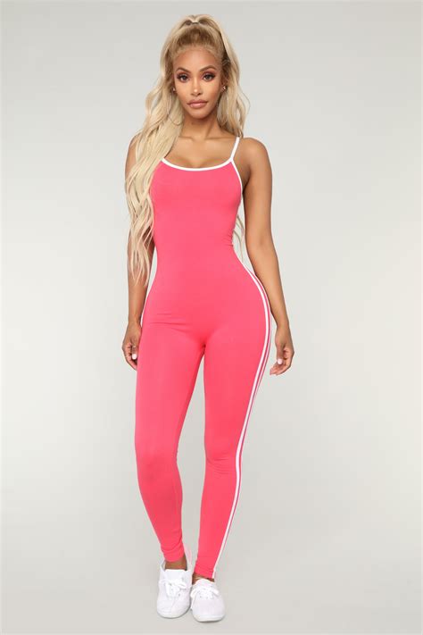 Post Gym Selfie Jumpsuit Coral