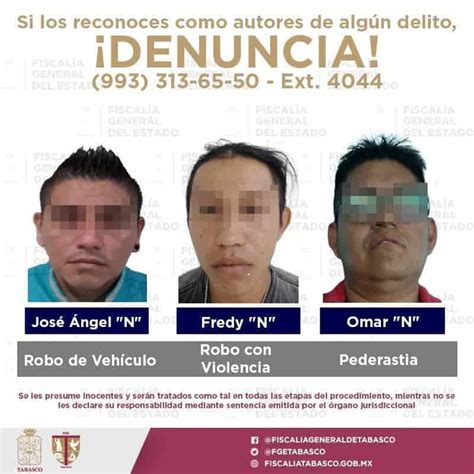 Por Robo De Vehículo Homicidio Y Pederastia Aseguran A Seis Sujetos En Tabasco