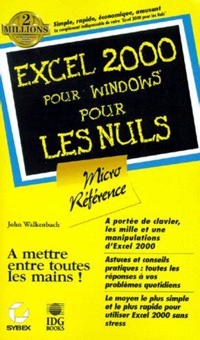 Excel Pour Windows Pour Les Nuls John Walkenbach Librairie