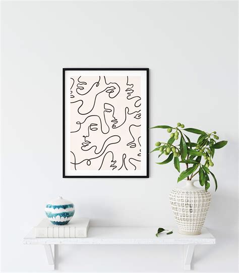 Minimalist Line Art Wall Decor By Haus And Hues Woman Art Print