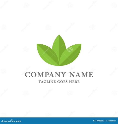 Green Leaf Company Logo Design Template. Stock Vector - Illustration of ...