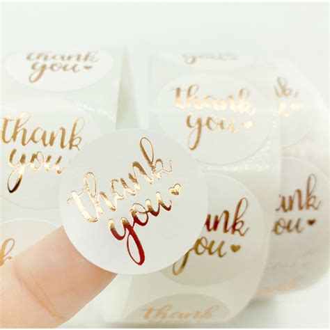 50 500pcs 1inch Rose Gold Thank You Stickers For Envelope Sealing