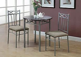 Monarch Specialties Round Dining Table and 2 Chairs Set | Ashley