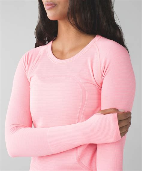 Lululemon Swiftly Tech Long Sleeve Crew Heathered Flash Light Lulu