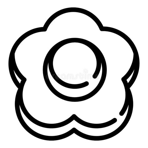 Flower Cookie Icon Outline Style Stock Vector Illustration Of