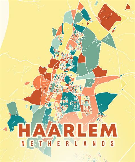 Haarlem Netherlands Map Digital Art By Alexandru Chirila Pixels