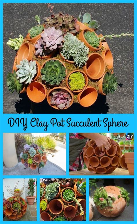 DIY Succulent Sphere Tutorial Use Clay Pot DIY 4 EVER