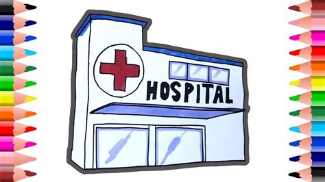 Hospital coloring page–How to draw and color hospital - Hospital ...