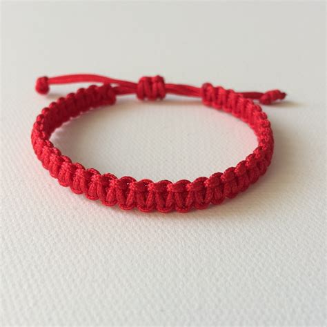 Red Cord Bracelet Red String Bracelet Lucky Bracelet Braid Etsy