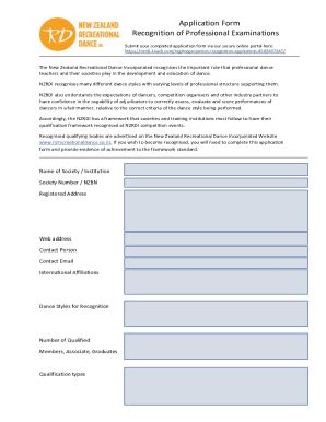 Fillable Online Application Form Recognition Of Professional