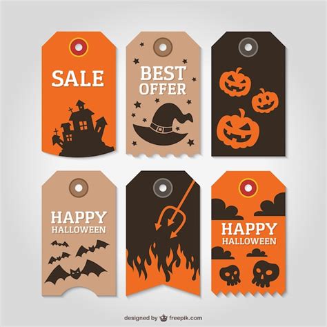 Etiquetas De Halloween Vector Gratis