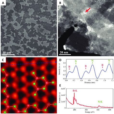 Characterizations Of Cvd Grown H Bn Monolayer A Sem Image Of