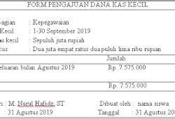 Detail Contoh Formulir Pengajuan Dana Kas Kecil Koleksi Nomer