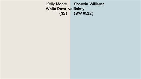 Kelly Moore White Dove 32 Vs Sherwin Williams Balmy SW 6512 Side By